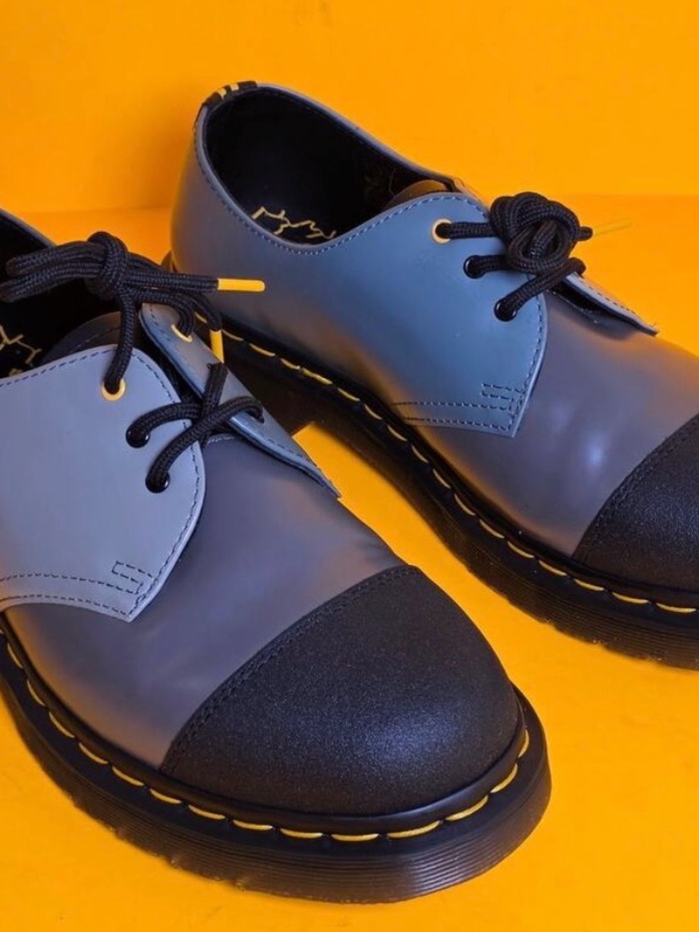Dr. Martens 1461 London Oxford Shoes Gray Black Leather Women’s 10 Men’s 9 No Bx - Picture 2 of 8